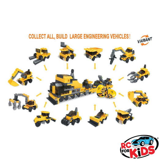 City Construction Building Brick Block Excavator set 2 in 1
