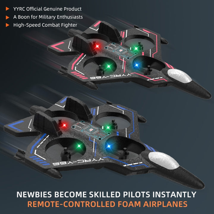 RC Drone Fighter Jet for Kids – 2.4GHz 4-Axis Remote Control Plane with LED Lights