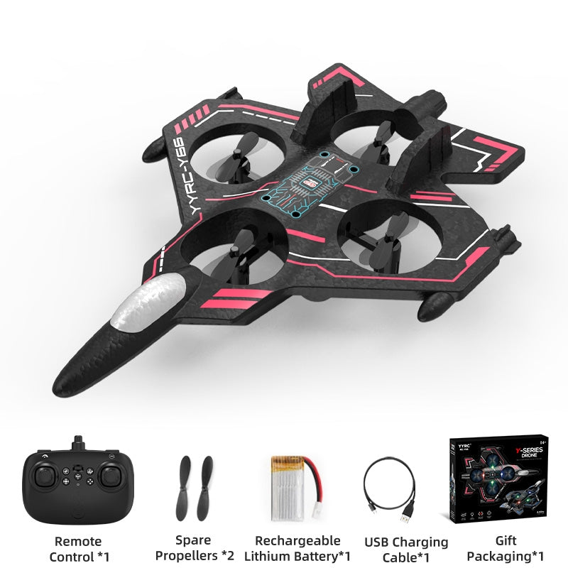RC Drone Fighter Jet for Kids – 2.4GHz 4-Axis Remote Control Plane with LED Lights