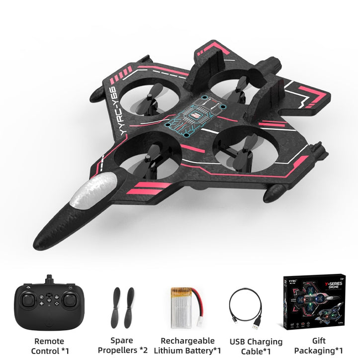 RC Drone Fighter Jet for Kids – 2.4GHz 4-Axis Remote Control Plane with LED Lights