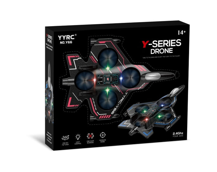 RC Drone foam fighter jet for kids with LED lights and 4-axis control