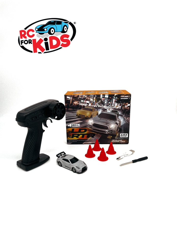 Gray GTR GT-R Skyline Remote Control RC Micro Drift Car 1:64 1/64 scale
