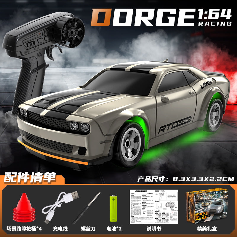 Gray challenger charger  Hellcat micro drift RC car for kids – compact indoor drift car