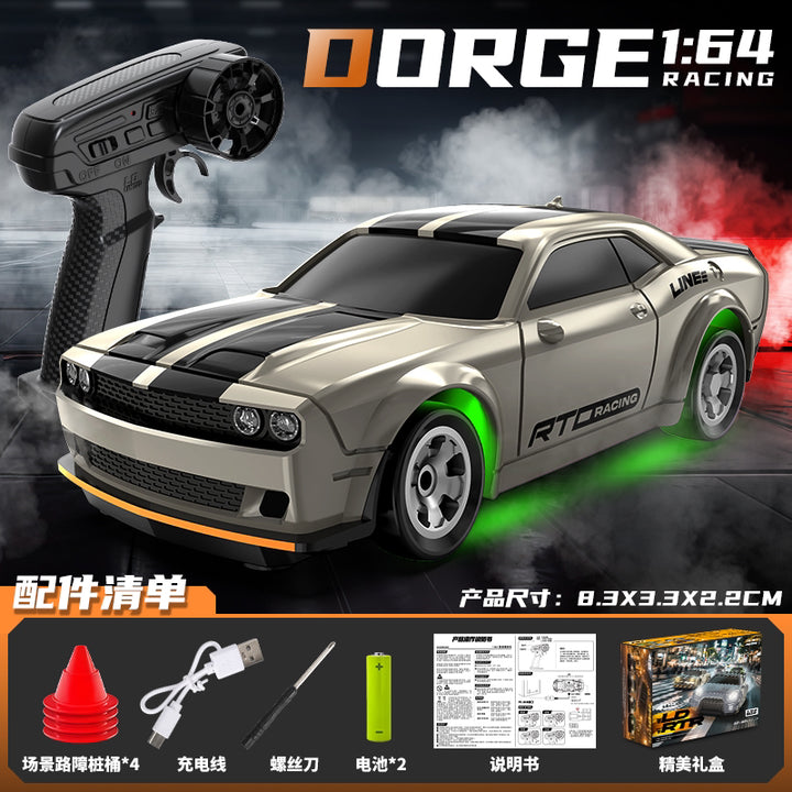 Gray challenger charger  Hellcat micro drift RC car for kids – compact indoor drift car