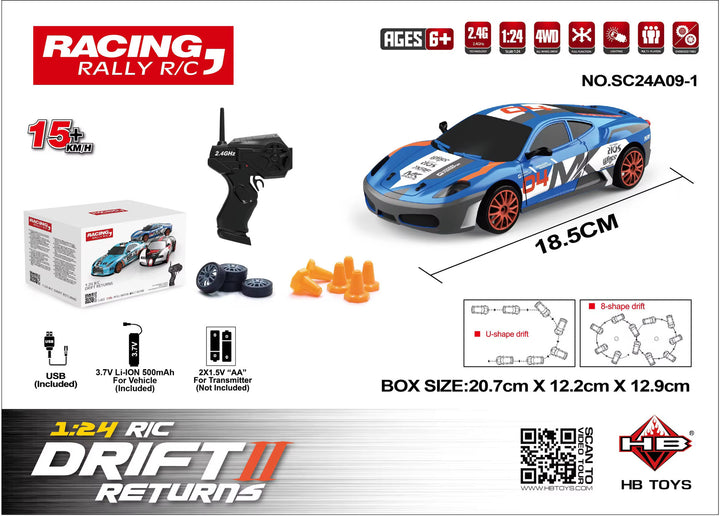 1:24 Scale RC Drift Car for Kids – High-Speed Indoor &amp; Outdoor Drift Car