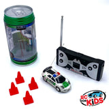 Micro RC Car | White and Green Police Can | Remote Control Mini Race Car