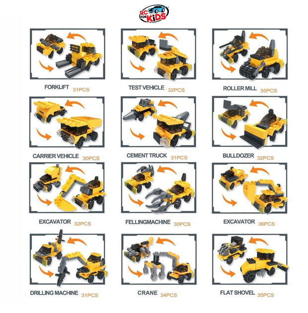 City Construction Building Brick Block Felling Machine set 2 in 1