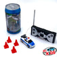 Micro RC Car | White and Blue Police Can | Remote Control Mini Race Car